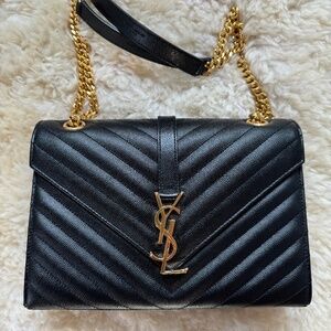 Medium YSL Shoulder Bag in Grained Leather